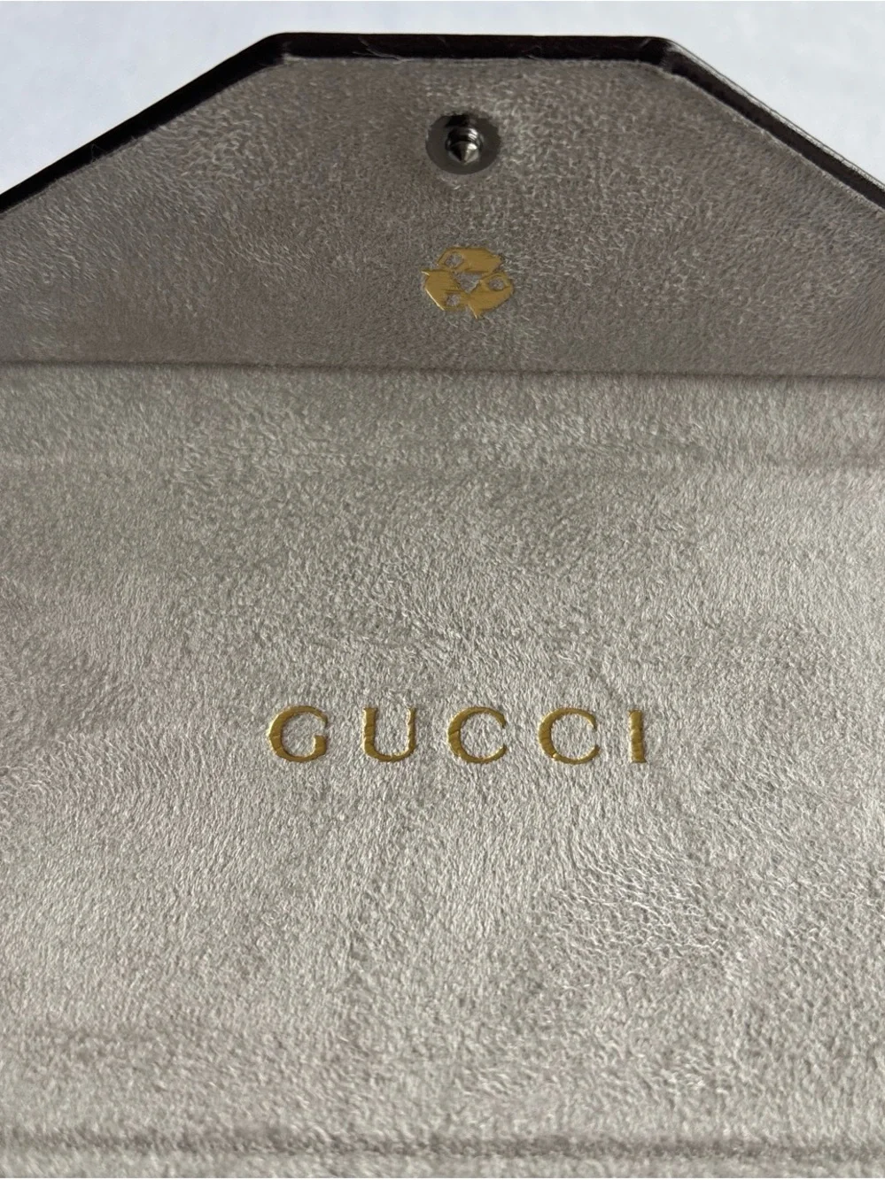 Gucci Dark Brown GG Embossed Leather Envelope Clutch